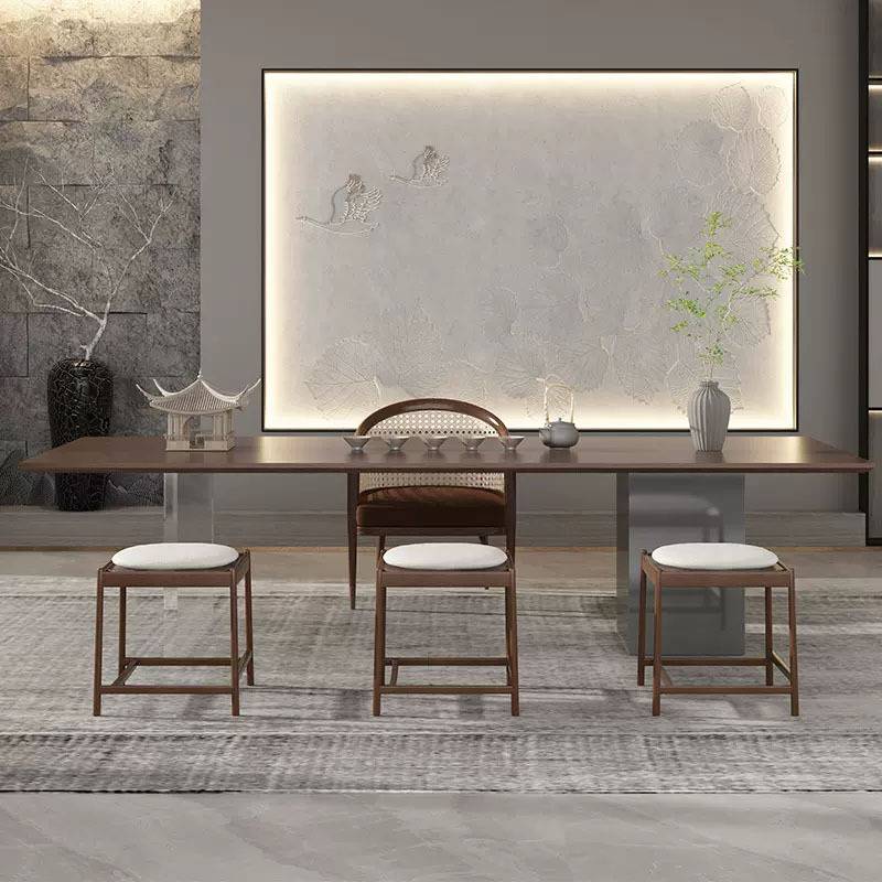 现代简约新中式实木茶桌椅组合设计师新意式极简轻奢办公室一体桌