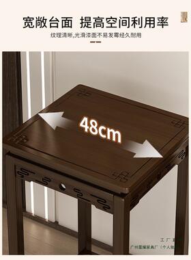 中式置玄关架花入户正对门物架落WJP地景台客厅装饰放花凳子架边