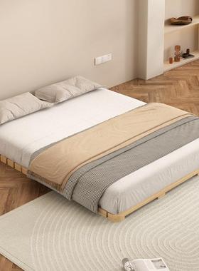 打气地铺床架折叠实木床床榻硬榻米防潮透排骨架地AL102543台加宽