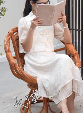 然MMR闲真椅三件套阳台休桌茶几组天合家用单人靠背腾编转椅阳藤