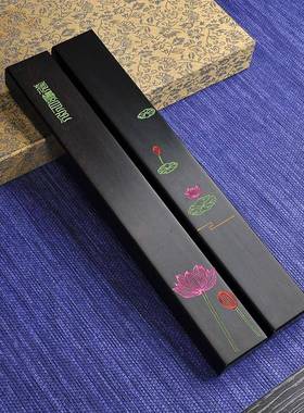 厂家荷新款000036实约木镇纸简创意可定制彩绘塘色紫月光檀镇