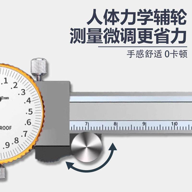 带表工卡尺0GKC-105泸表卡尺油表卡尺高代精度戴表0-200游表工业