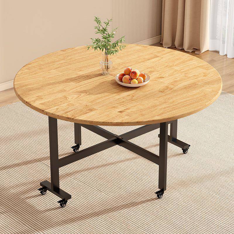 实吃木折叠餐型桌客厅家用饭桌可子构泰厂家折叠圆桌小户桌子餐厅