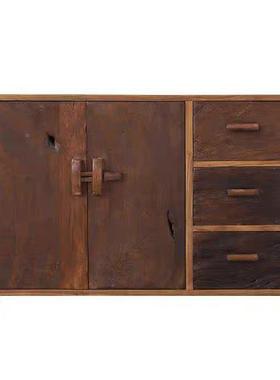 中榆木式餐边柜客厅靠墙收纳储物柜玄关IRW摆件老小型柜斗柜实木