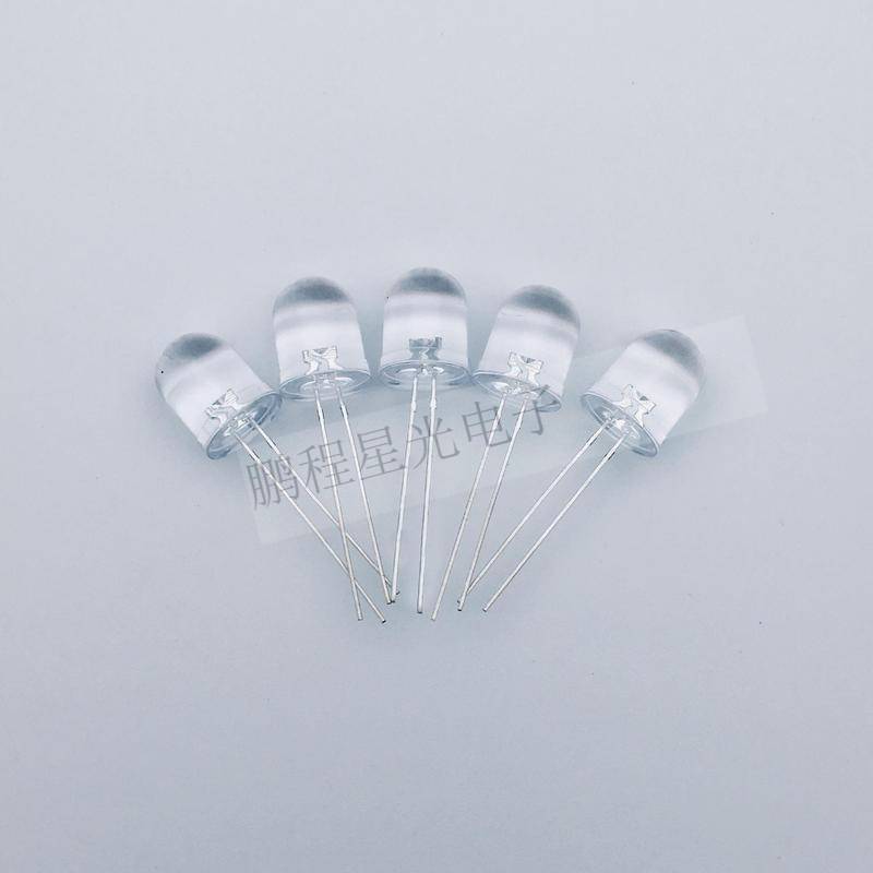 厂家定 制F8圆头长脚灯珠暖白红蓝绿黄直插LED灯珠发光二极管