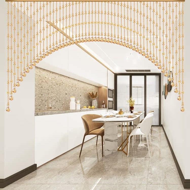 水F96786HS晶珠帘厅隔断帘串帘客子玄关卧室卫生间葫芦门珠帘吊饰