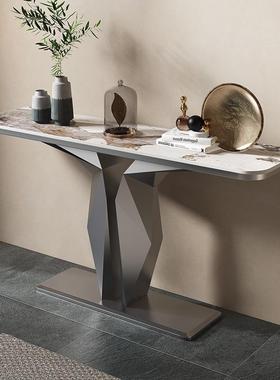 意式轻奢岩进板玄关桌约门现代入户简玄关柜门酒店大KFG堂正对条