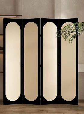 法式屏风隔断厅遮折客景叠移动直播间背装饰IOR卧室挡家用房间遮