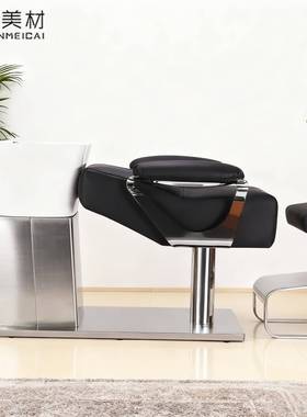发半躺洗头床理冲发店廊C-5002专用陶瓷盆水床大扶手美发店不锈钢