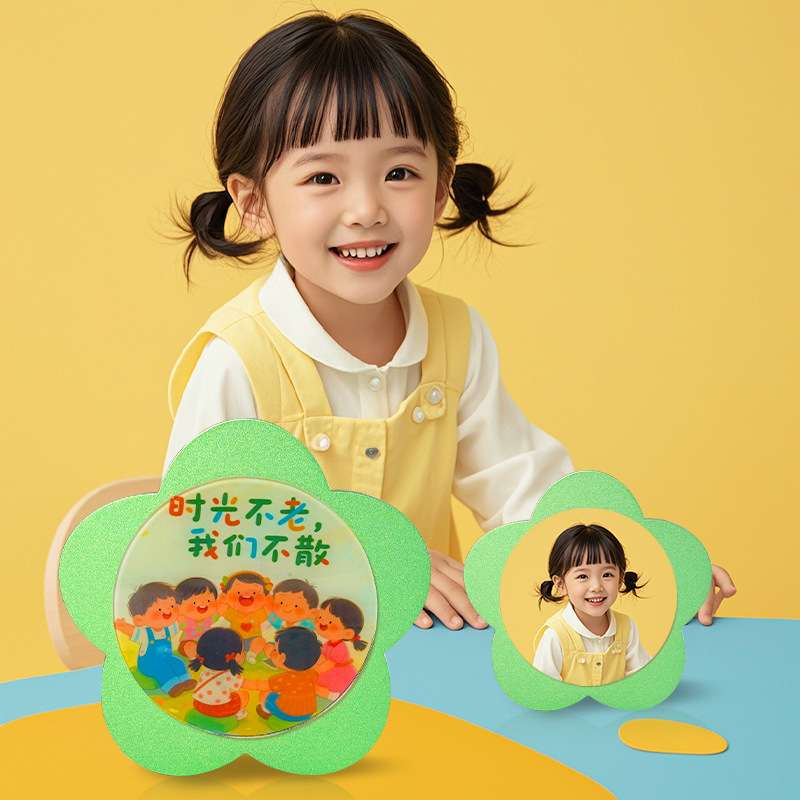 新款花瓣大理石相框毕业纪念摆件儿童画框摆台摆件照片墙 制作