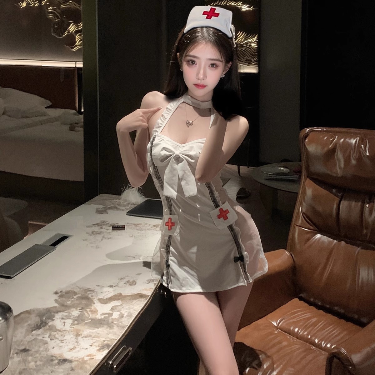 护士cos服性感内衣情感清纯可爱萌系纯欲套装黑丝cosplay制服qqny