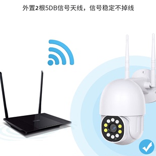 安防网络监控器摄像机 wifi家用智能球机360度全景室外无线摄像头