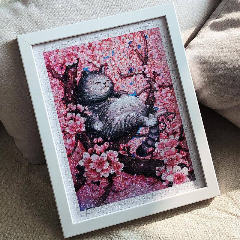 86M03djp平面塑料拼图专用拼图框300片600片1000片实木拼图框可