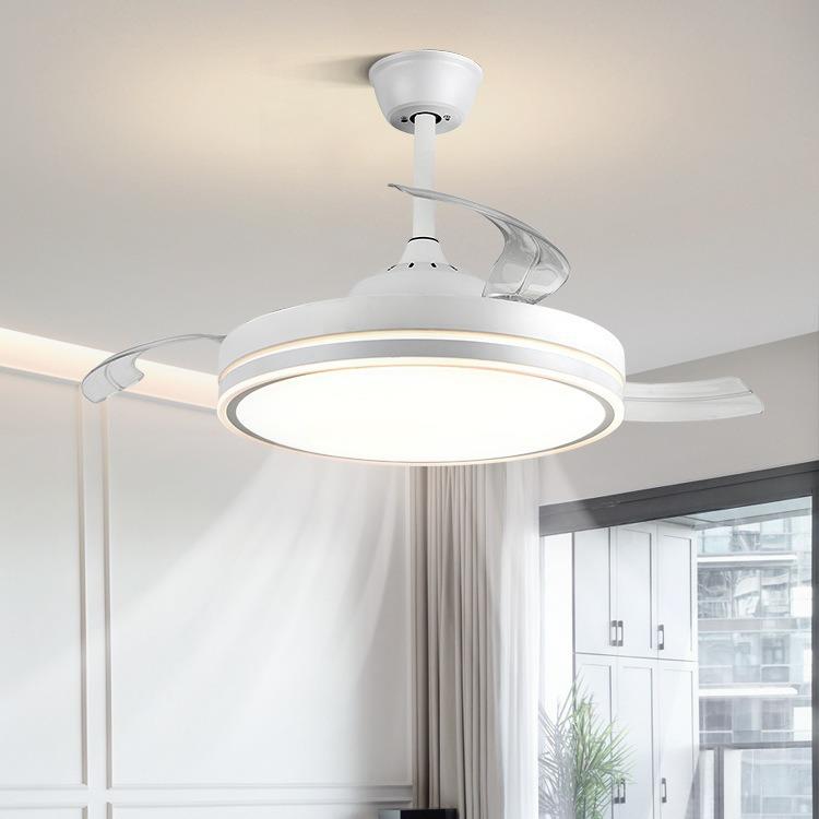 现代简约客厅灯隐形风扇灯餐厅吊灯北欧卧室大风力吊扇灯电扇灯具