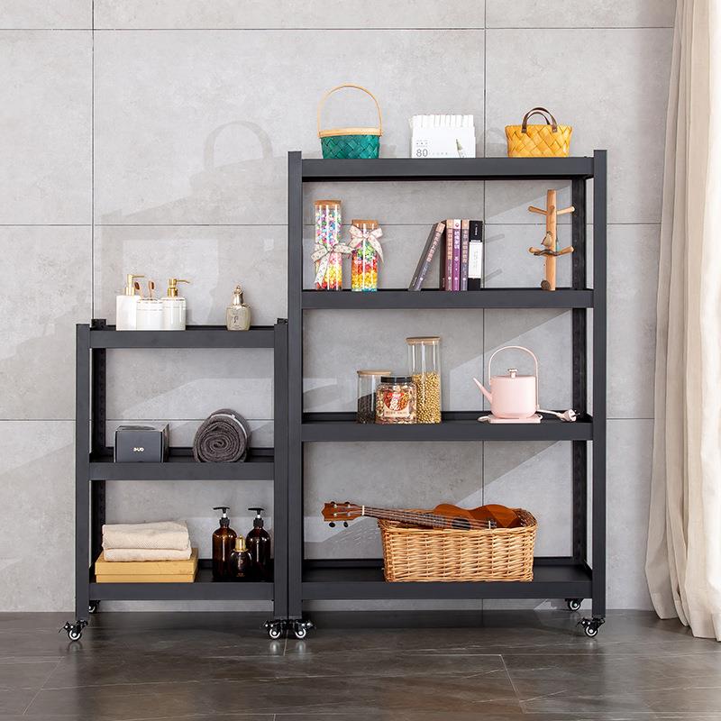 带轮置物架移动货架家用厨房角钢仓库房仓储展示架铁架子可移动