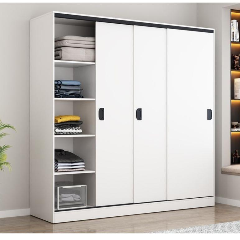 衣柜家用卧室储物柜实木质推拉门收纳柜简约现代大容量衣橱出租房