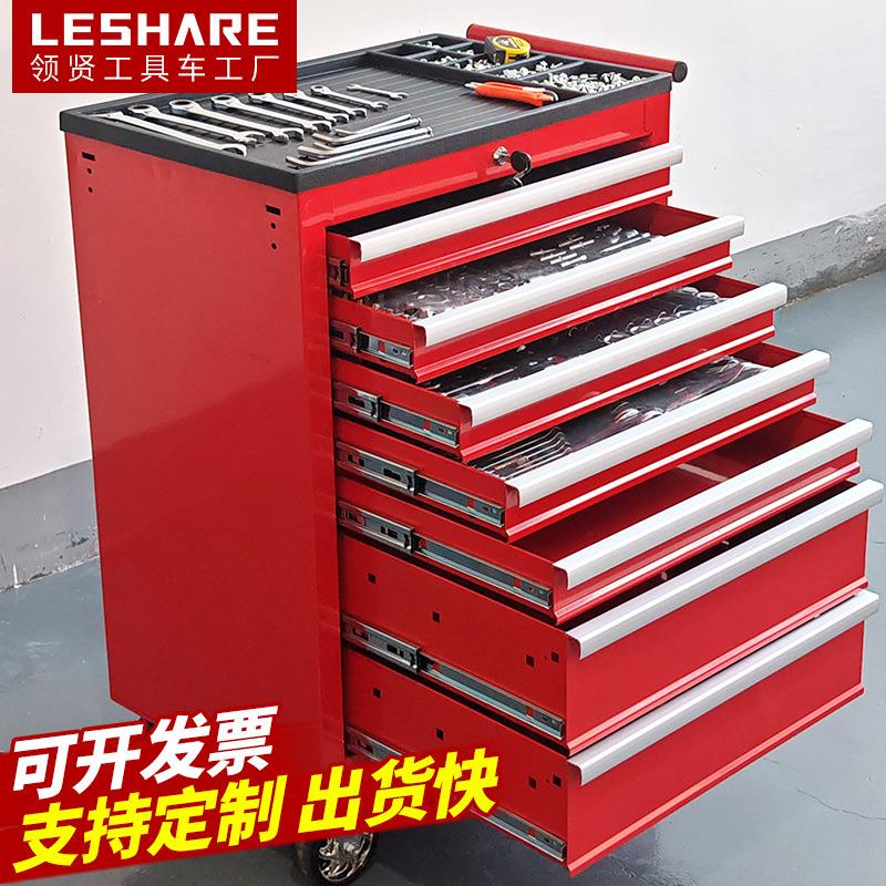七抽跨境厂家直销工具车修理厂抽屉式收纳推车工具柜可移动式五金