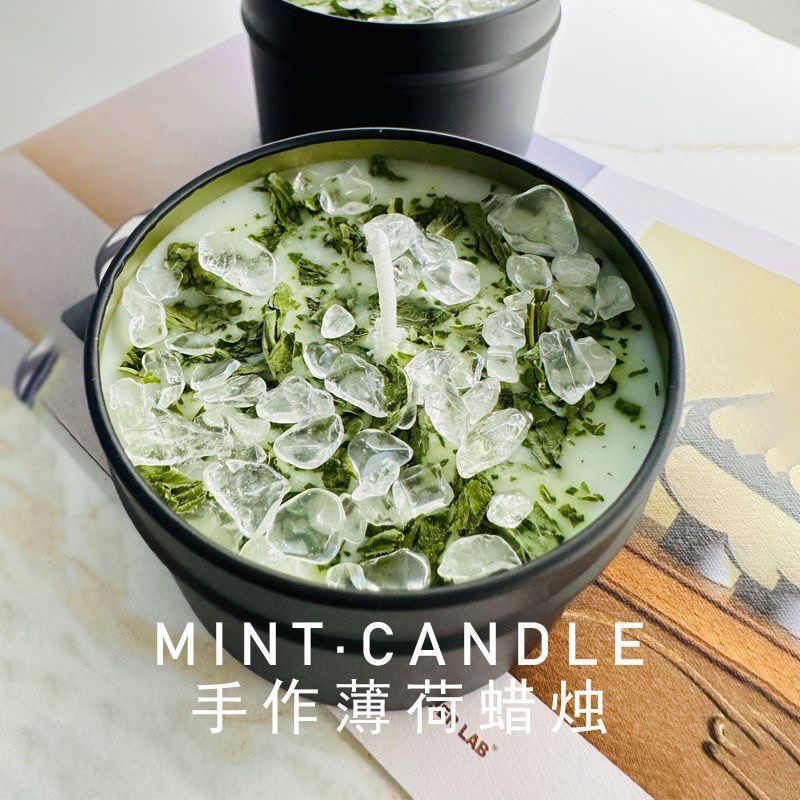 手作鼠尾草圣木雪松无烟植物大豆蜡香薰蜡烛净化空气小众手工蜡