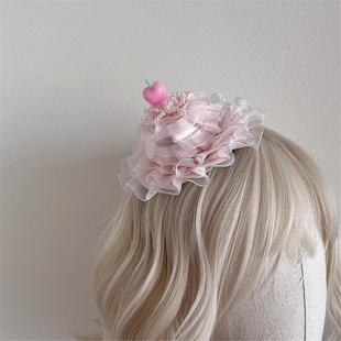LittleFortun可点燃樱桃发饰lolita生日帽子发边夹可爱帽子礼物kc