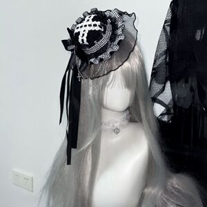 Little Fortune手作黑白babydoll劳拉的玩偶天使二型lolita小礼帽