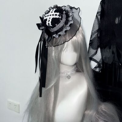 Little Fortune手作黑白babydoll劳拉的玩偶天使二型lolita小礼帽