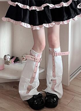 LittleFortune千禧年爱心绑带lolita中筒袜亚文化y2k堆堆袜jk袜套