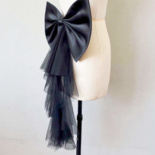 Little Fortune手作洛丽塔百搭腰间尾翼超大蝴蝶结lolita花嫁拖尾