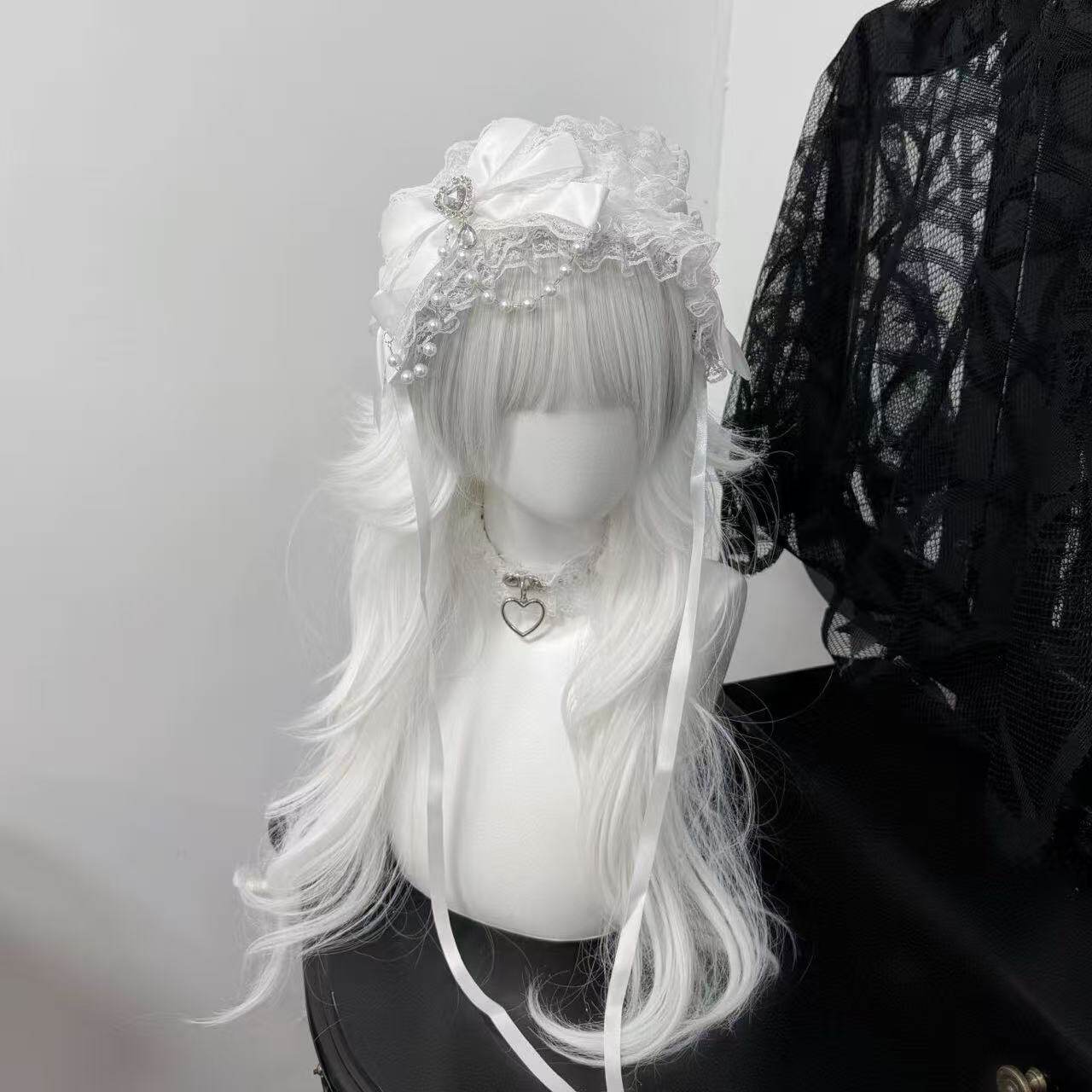 Little Fortune手作白黑哥特蕾丝系lolita发带百搭洛丽塔小物头饰