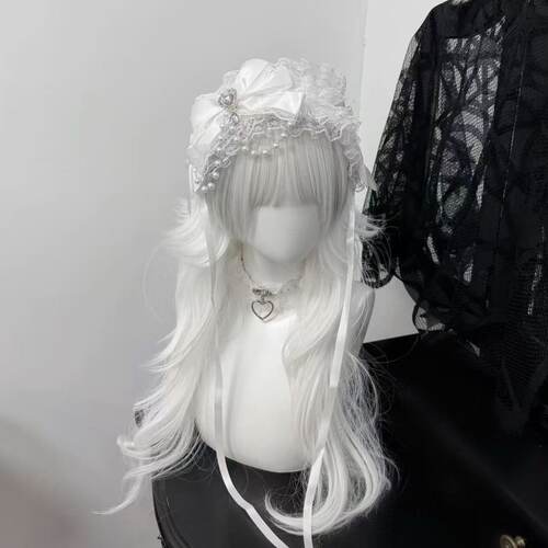 Little Fortune手作白黑哥特蕾丝系lolita发带百搭洛丽塔小物头饰
