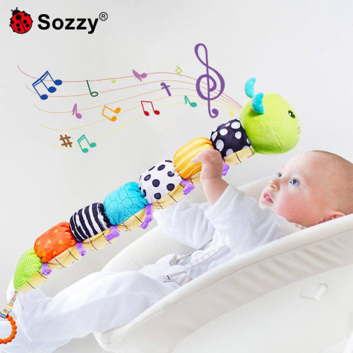 Sozzy婴儿玩具抓握训练新生儿益智0-1岁毛绒毛毛虫安抚玩偶