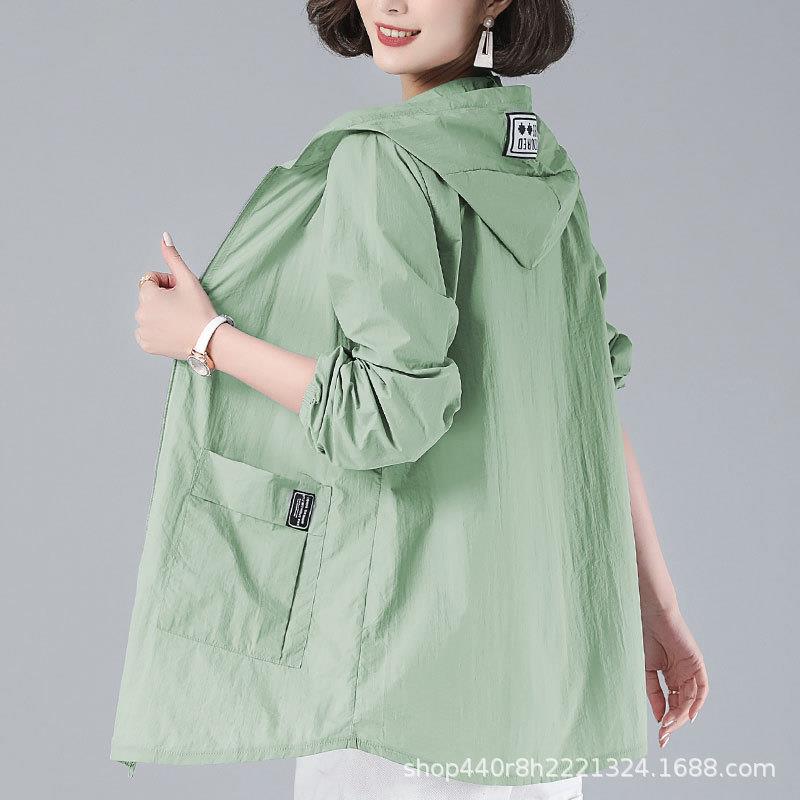 防晒衣女胖mm大码宽松夏季中长款防晒服防紫外线外套