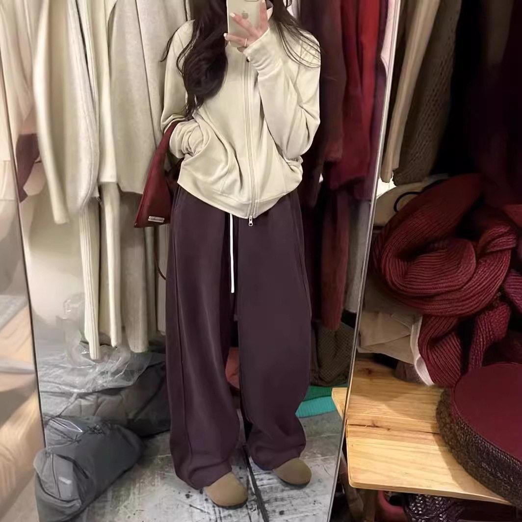 双拉链德绒立领卫衣开衫