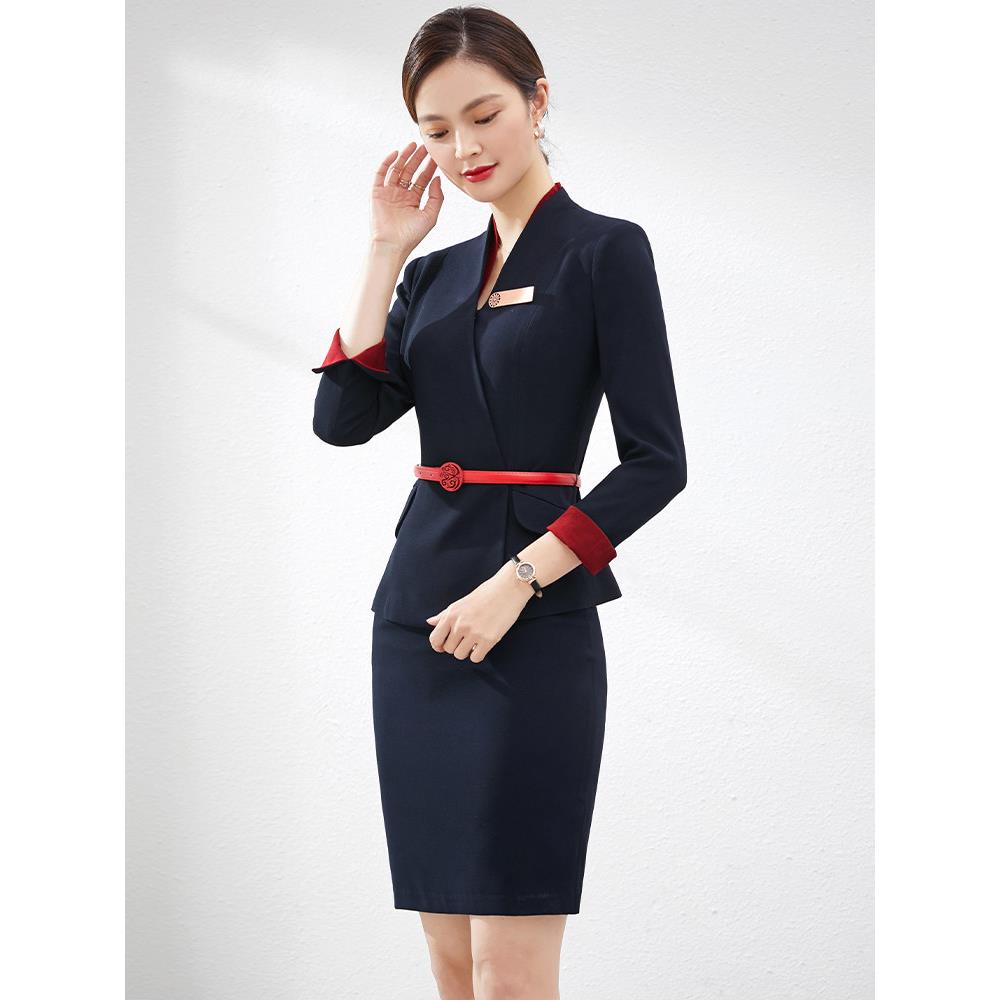 职业西装套装女航空空姐制服气质客服酒店前台医美容院工作服套裙