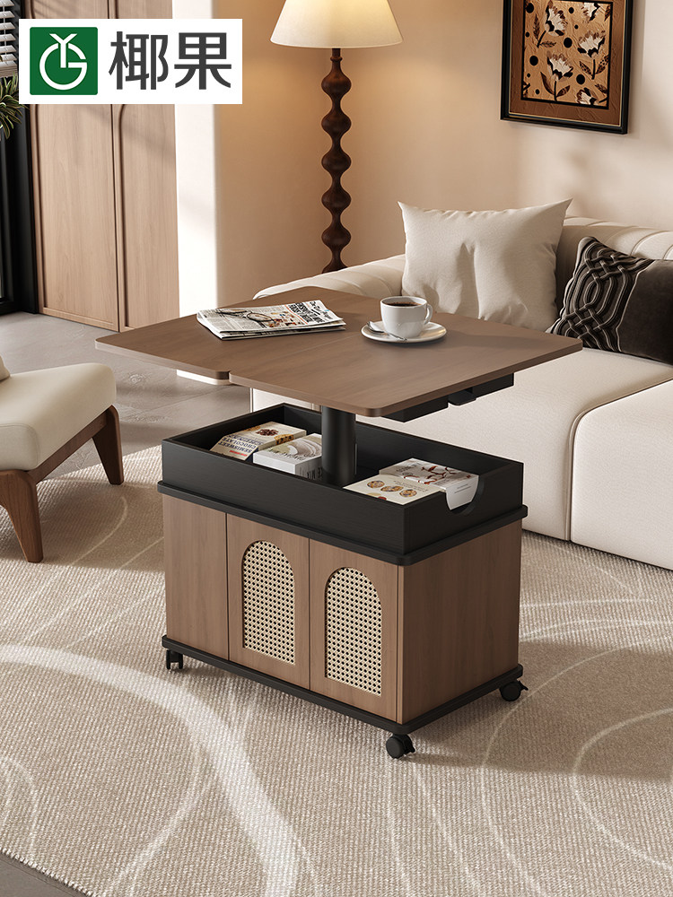 中古可升降折叠茶几小推车小茶桌小户型折叠餐桌沙发移动边几边柜,住宅家具,升降茶几,淘宝优惠券,粉丝福利购,淘宝优惠卷