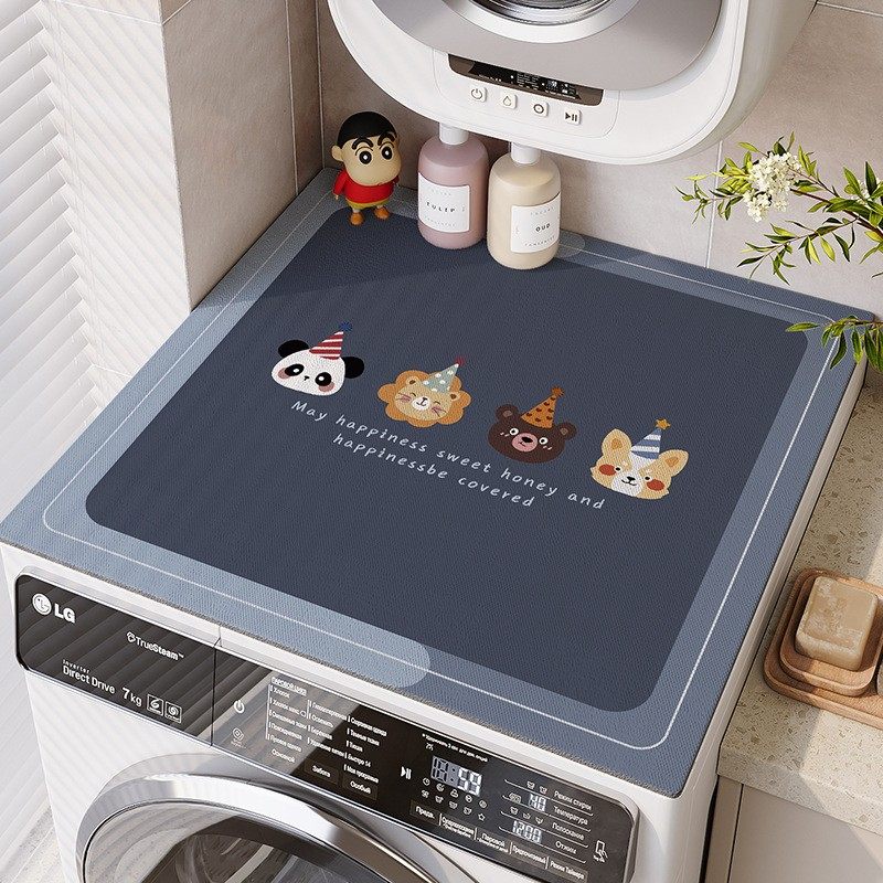 滚筒洗衣机盖垫布硅藻泥吸水防滑防尘台面垫海尔小天鹅通用防晒罩