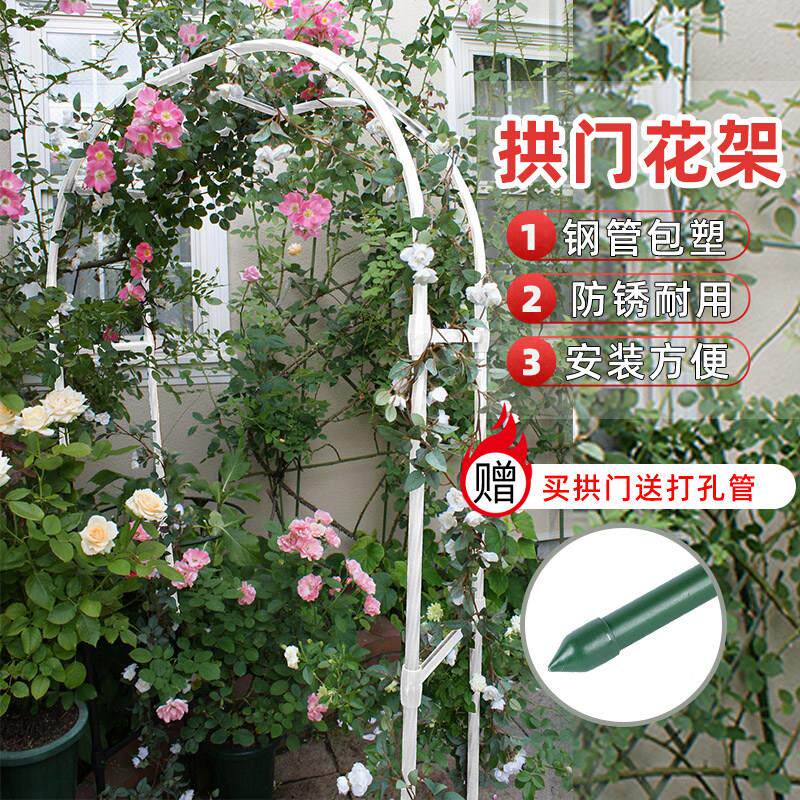 海蒂的园 之助拱线QIO门月季铁 线莲爬园花藤攀援花架钢管包塑防