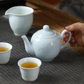 景德镇手工刻GR036茶影雕青浮雕陶瓷茶具套装 高档茶盖碗杯茶具礼