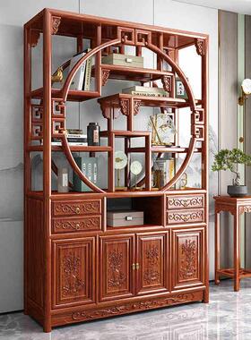 新式博古15971架中实木架玄花梨木茶柜关置物多宝阁现代简约隔断