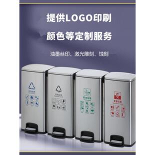 分共类垃圾桶不锈公钢脚踏桶物医院用垃圾回收QQQ室内业办公室走