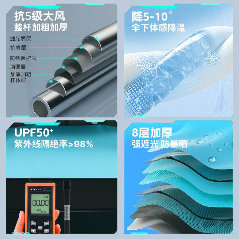 羚特钓0鱼伞户外专用钓鱼箱大伞224新款拐防晒太杖阳羚特钓伞万钓