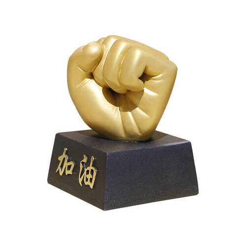 拳头加油造型摆件家居创意装摆饰用品胜利在握奖杯工艺品香灰制品