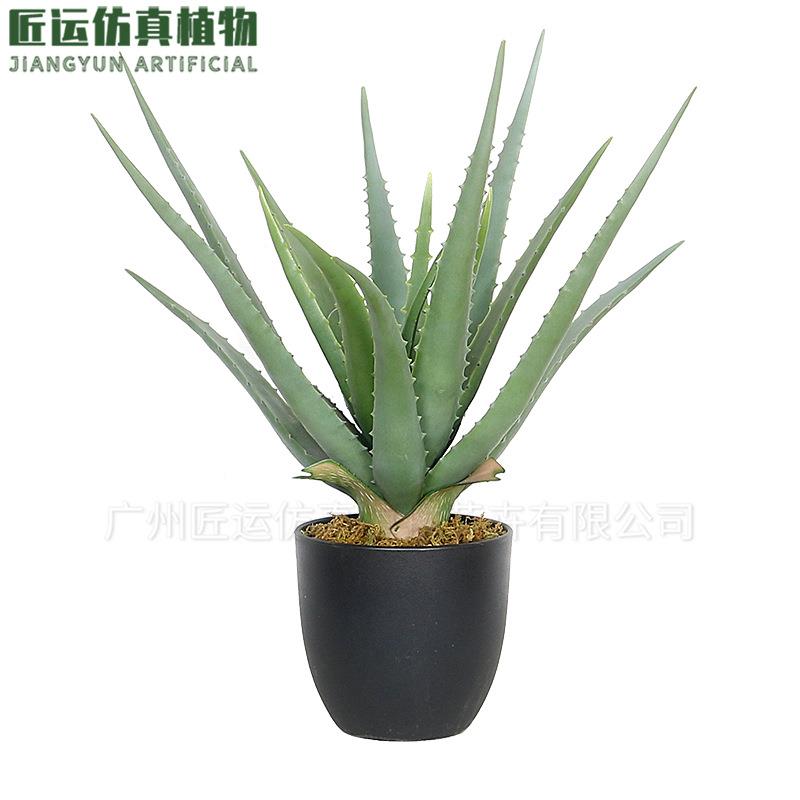 仿真大芦荟绿植盆栽假多肉植物家居客厅酒店装饰摆件手感芦荟盆景