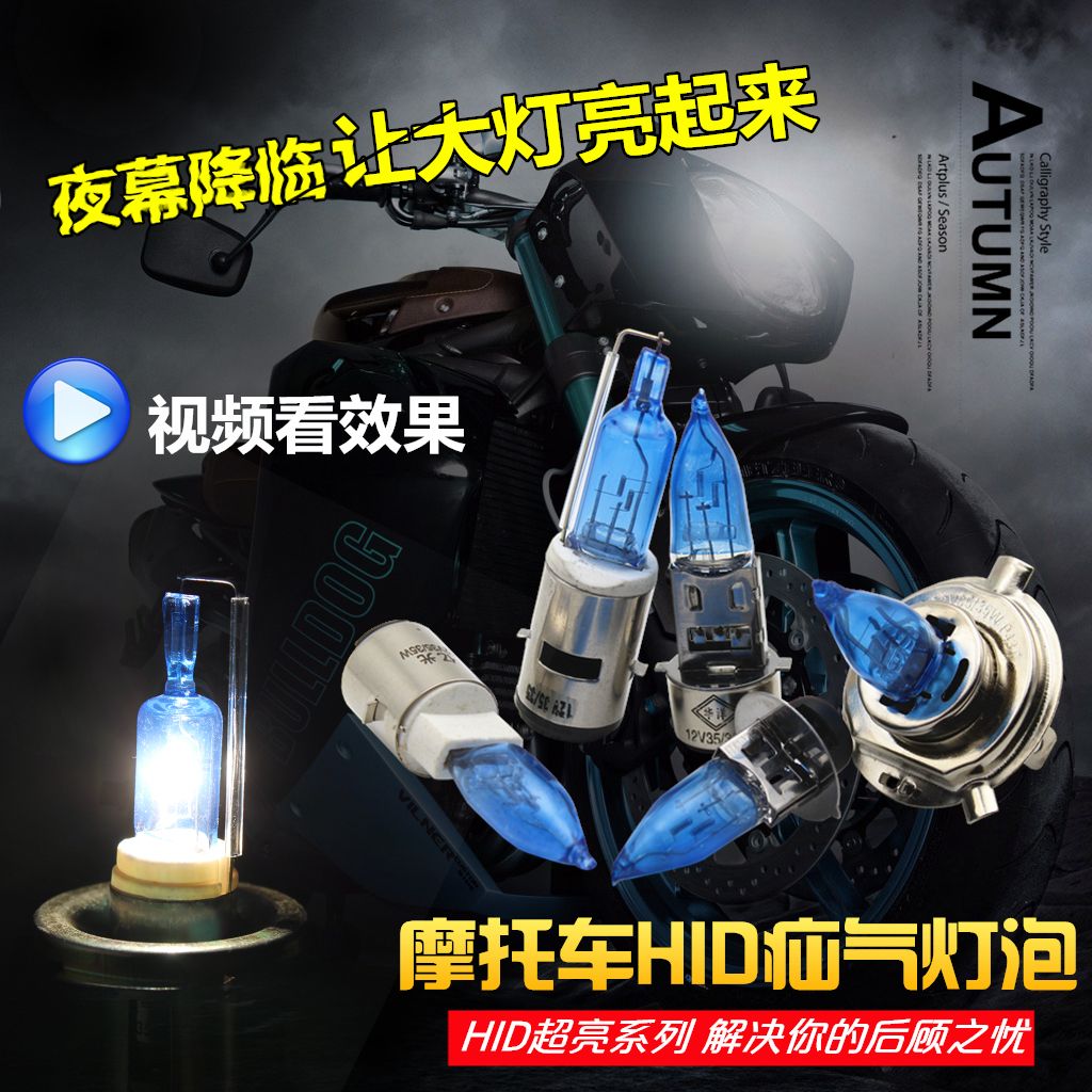 摩杰龙摩托车疝气灯泡12v35W