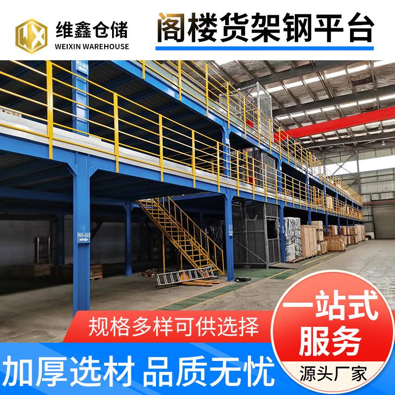 阁楼式平台仓储仓库钢结构重型工字钢多层隔层储物架阁楼货架