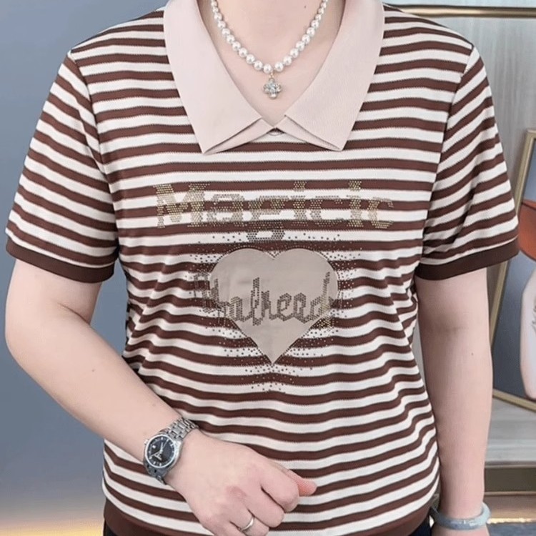 显瘦翻领上衣洋气中年妈妈Polo衫