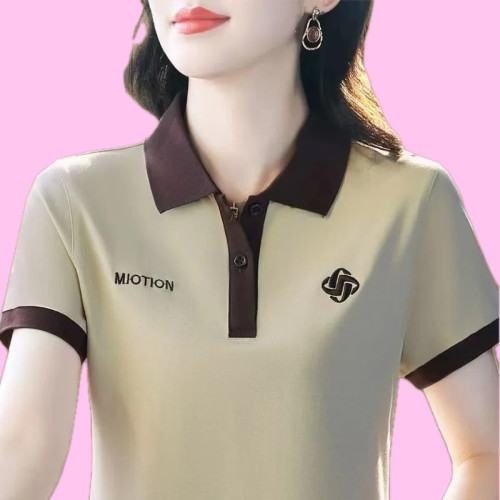 中年妈妈夏装翻领短袖T恤