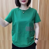 短袖 t恤宽松显瘦2024夏季 新款 妈妈夏装 洋气中老年大码 百搭上衣女