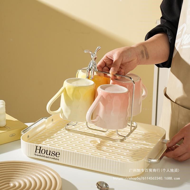 速发舍里水杯家用套装厅瓷杯马喝水杯客陶高颜值子克杯茶具杯具茶