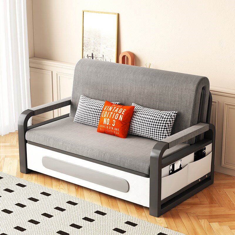 速发#0J折叠沙发床两用小户型客厅可拆洗布艺双人伸缩一体床台多