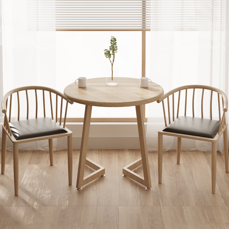 速发餐桌家用圆户型4人2会客洽谈接待桌椅咖啡小桌台简约餐桌椅组